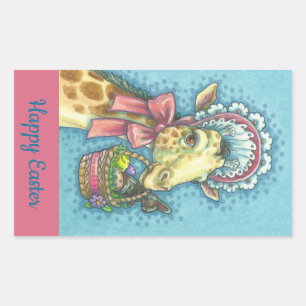 Sticker Rectangulaire Feuille d'TICKER GIRAFFE EASTER