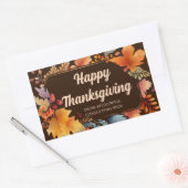 Sticker Rectangulaire Feuilles Brown Vintages bons thanksgivings (Enveloppe)
