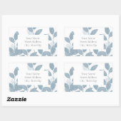 Sticker Rectangulaire Feuilles d'aquarelle en ardoise douce (Feuille)