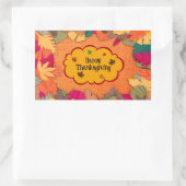 Sticker Rectangulaire Feuilles d'automne, Bon thanksgiving, (Sac)