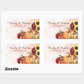 Sticker Rectangulaire Feuilles d'automne Citrouille tournesol Mariage de (Feuille)