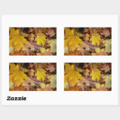 Sticker Rectangulaire Feuilles de Érable Tombées Jaune Automne Nature (Feuille)