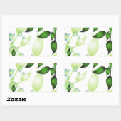 Sticker Rectangulaire Feuilles de jardin frais sur blanc (Feuille)
