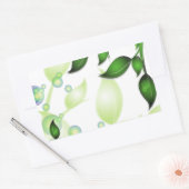 Sticker Rectangulaire Feuilles de jardin frais sur blanc (Enveloppe)