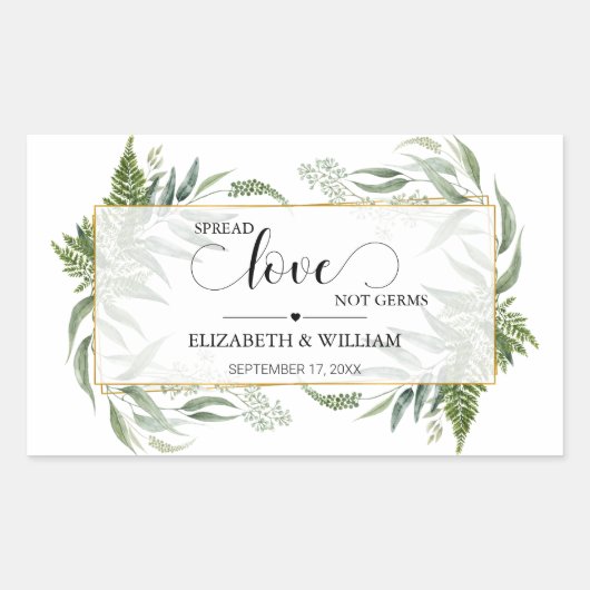 Sticker Rectangulaire Feuilles de verdure Étaler l'amour pas Germes Sani (Devant)
