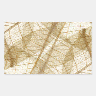 Sticker Rectangulaire Feuilles en dentelle beige crème pâle