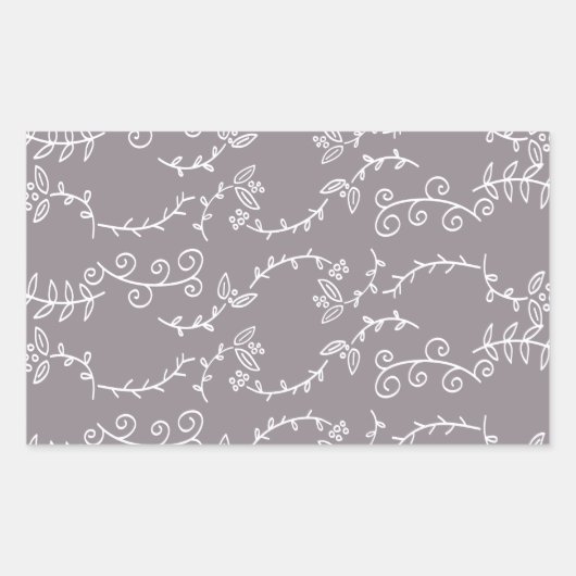 Sticker Rectangulaire feuilles et baies (Devant)