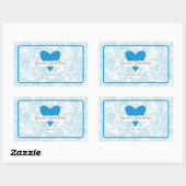 Sticker Rectangulaire Feuilles et coeurs floraux (Feuille)