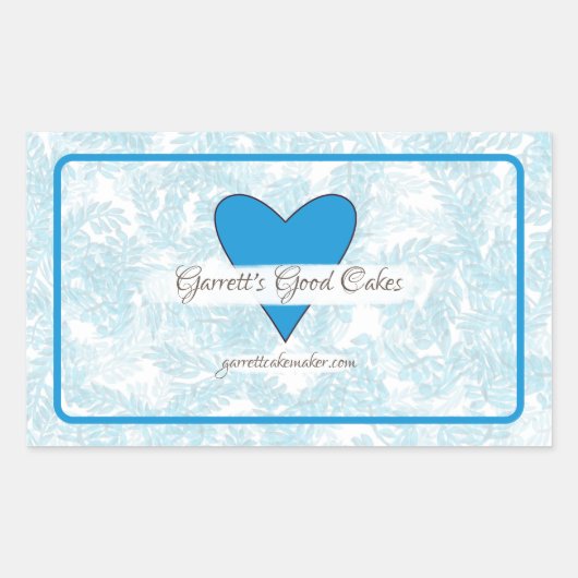 Sticker Rectangulaire Feuilles et coeurs floraux (Devant)