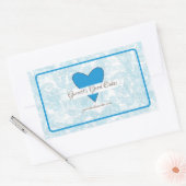 Sticker Rectangulaire Feuilles et coeurs floraux (Enveloppe)