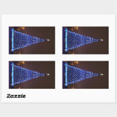 Sticker Rectangulaire Feux bleues sapin (Feuille)