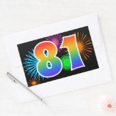 Sticker Rectangulaire Feux d'artifice amusants + motif arc-en-ciel Numér (Enveloppe)