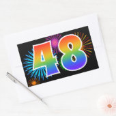 Sticker Rectangulaire Feux d'artifice amusants + motif arc-en-ciel Numér (Enveloppe)