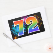 Sticker Rectangulaire Feux d'artifice amusants + motif arc-en-ciel Numér (Enveloppe)