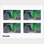 Sticker Rectangulaire Feux nordiques en hiver (Feuille)