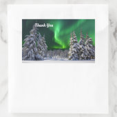 Sticker Rectangulaire Feux nordiques en hiver (Sac)
