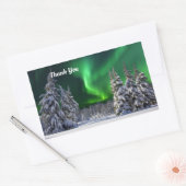 Sticker Rectangulaire Feux nordiques en hiver (Enveloppe)