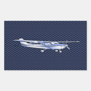 Sticker Rectangulaire Fibre classique de carbone de vol de Cessna de