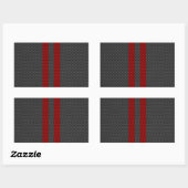 Sticker Rectangulaire Fibre de carbone rouge Bourgogne comme des rayures (Feuille)
