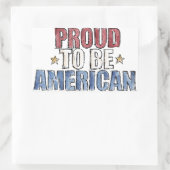 Sticker Rectangulaire Fier d'être américain (Sac)