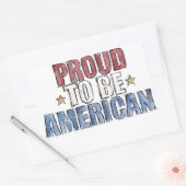 Sticker Rectangulaire Fier d'être américain (Enveloppe)
