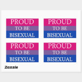 Sticker Rectangulaire Fier D'Être Bisexuel (Feuille)