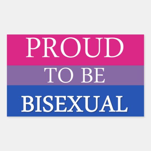 Sticker Rectangulaire Fier D'Être Bisexuel (Devant)