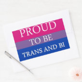 Sticker Rectangulaire Fier d'être Trans et Bi (Enveloppe)