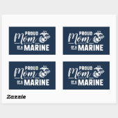 Sticker Rectangulaire Fier maman d'une Marine (Feuille)