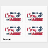 Sticker Rectangulaire Fier maman d'une Marine (Feuille)