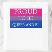Sticker Rectangulaire Fière d'être gay et bi (Sac)