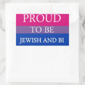 Sticker Rectangulaire Fière d'être juive et bi (Sac)