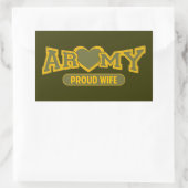 Sticker Rectangulaire Fière épouse de l'armée (Sac)