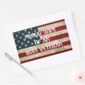 Sticker Rectangulaire Fière épouse d'un ancien combattant irakien (Enveloppe)