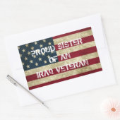 Sticker Rectangulaire Fière soeur d'un chevalier vétéran irakien (Enveloppe)