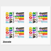 Sticker Rectangulaire Fiers Électeurs - Ensemble, l'amour gagne ! (Feuille)