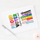 Sticker Rectangulaire Fiers Électeurs - Ensemble, l'amour gagne ! (Enveloppe)