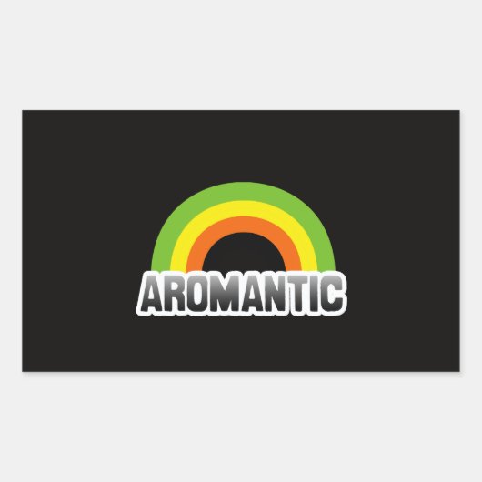 Sticker Rectangulaire Fierté aromantique (Devant)