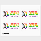 Sticker Rectangulaire Fierté de la marche féminine (Feuille)