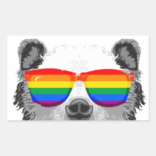 Sticker Rectangulaire Fierté de l'ours grizzly