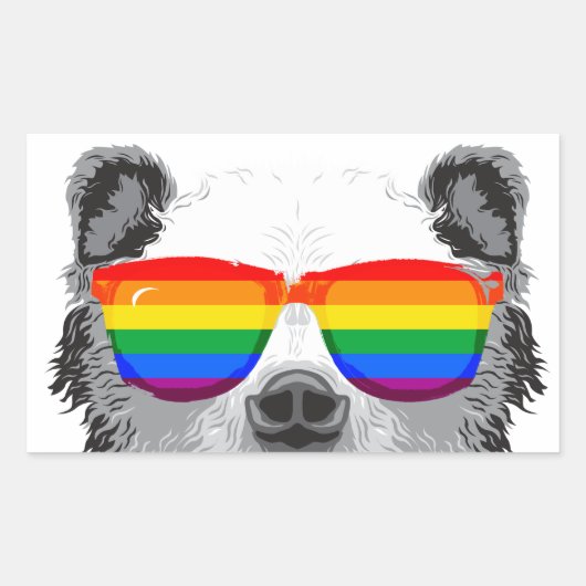 Sticker Rectangulaire Fierté de l'ours grizzly (Devant)