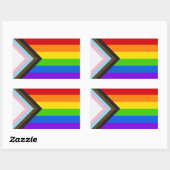Sticker Rectangulaire Fierté Drapeau Amour (Feuille)