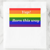 STICKER RECTANGULAIRE FIERTE GAYE OUI NÉE COMME ÇA (Sac)