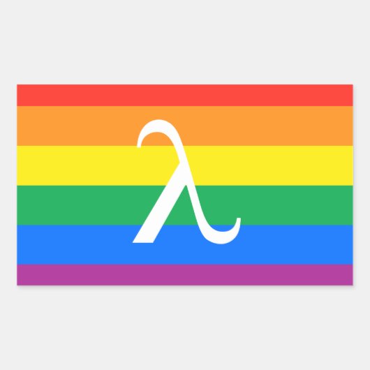 Sticker Rectangulaire Fierté LGBT et activisme Lambda (Devant)