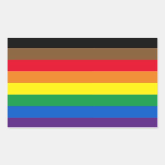 Sticker Rectangulaire Fierté lgbt lgbtq diversité inclusive rainbow flag (Devant)