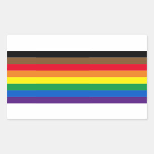 Sticker Rectangulaire Fierté lgbt lgbtq diversité inclusive rainbow flag