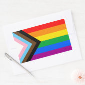 Sticker Rectangulaire FIERTÉ LGBT (Progress Pride) (Enveloppe)