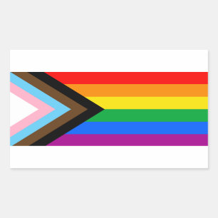 Sticker Rectangulaire FIERTÉ LGBT (Progress Pride)
