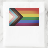 Sticker Rectangulaire FIERTÉ LGBT (Progress Pride) (Sac)