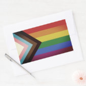 Sticker Rectangulaire FIERTÉ LGBT (Progress Pride) (Enveloppe)
